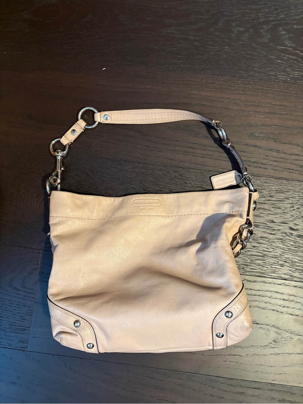 Coach Soft Pebbled Leather Shoulder Bag in Blush